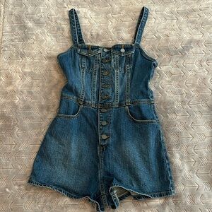 Jean Overall Shorts / Shortalls / Denim Romper by VOLCOM